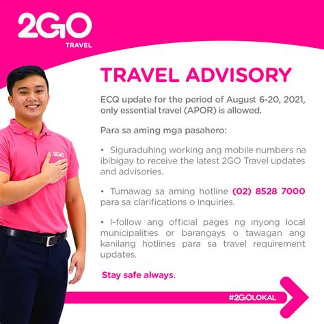 2GO Travel — Travel Advisories.